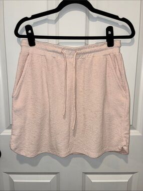Cotton Blend Cynthia Rowley Pink Terry Cloth Drawstring Skirt Casual Resortwear